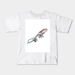 Minimal  Line Drawing Hands Touching Kids T-Shirt